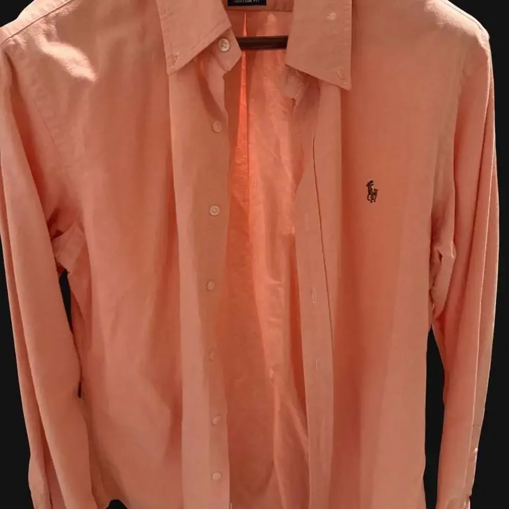 Ralph Lauren Custom Fit Oxford Button Down Shirt Peach